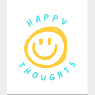 Happy Thoughts Peace Mental Health Design T-Shirt Posters and Art